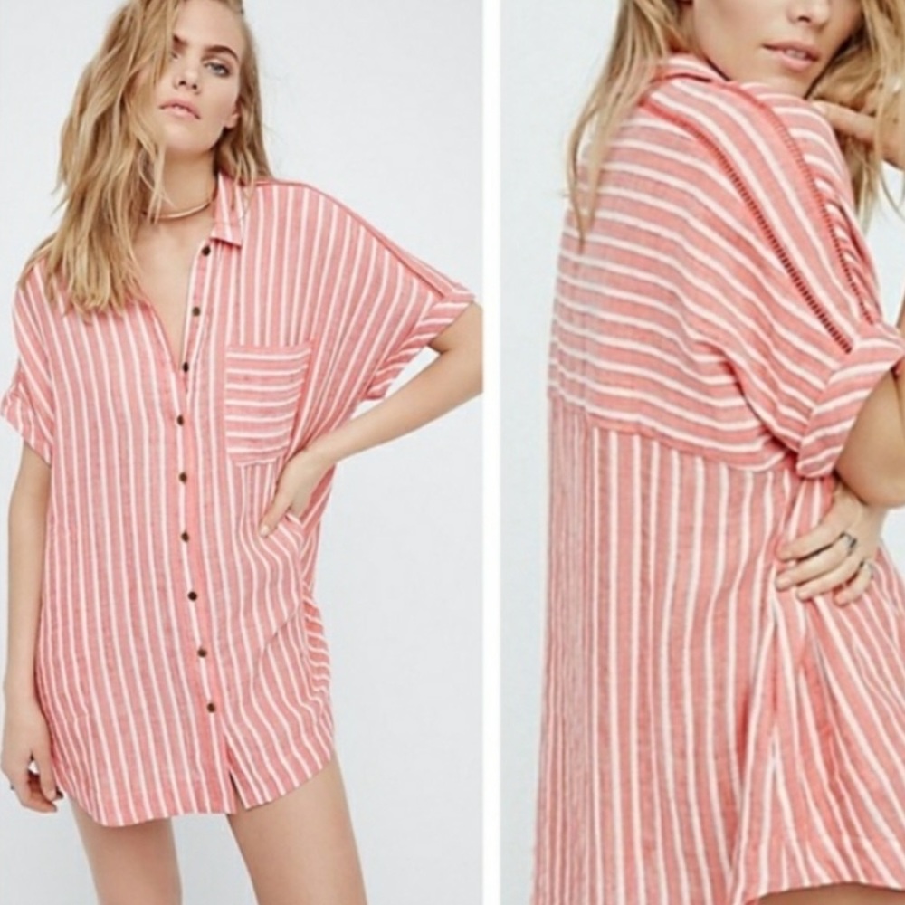 Free People striped shirt dress